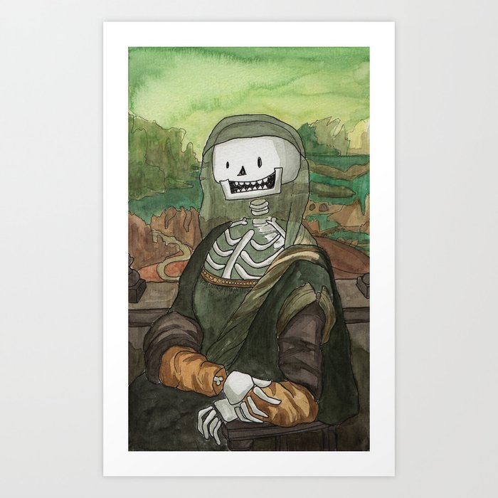 Mona Lisa Leonardo Da Vinci Skeleton Version Art Print By Doremiek Society6