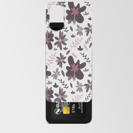 Floral Dust Burgundy on White Android Card Case