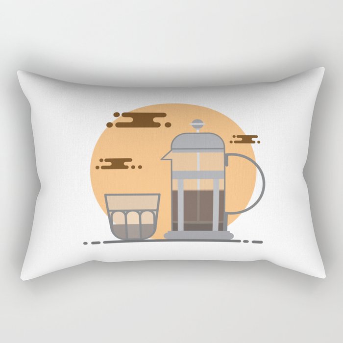 French Press Coffee Rectangular Pillow