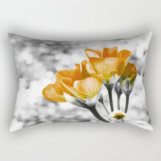 Golden Flowers Rectangular Pillow