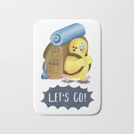 Let's Go! Cute Motivational Quote for Hiking Lovers Bath Mat