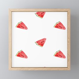 Trendy Summer Pattern with Melones Framed Mini Art Print
