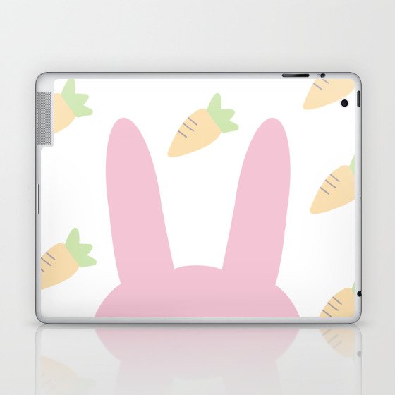 Pink Rabbit and Carrots Laptop & iPad Skin