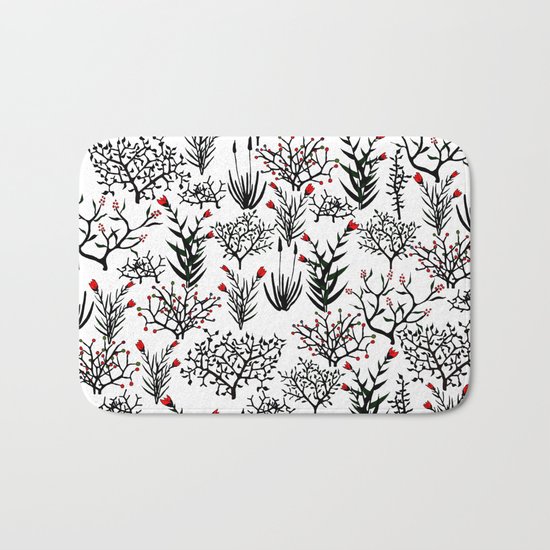 Black Nature Bath Mat