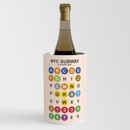 NYC metro, New York City alphabet map, NY underground poster, subway print, Massimo Vignelli Wine Chiller
