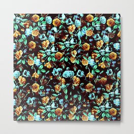 Yellow Blue Flowers Metal Print | Image, Mixart, Flowers, Graphicdesign, Blue, Garden, Mixture, Beautifulflowers, Feeling, Glitch 
