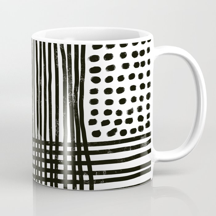 Play minimalist abstract dots dashes and lines painterly mark making art print Coffee Mug