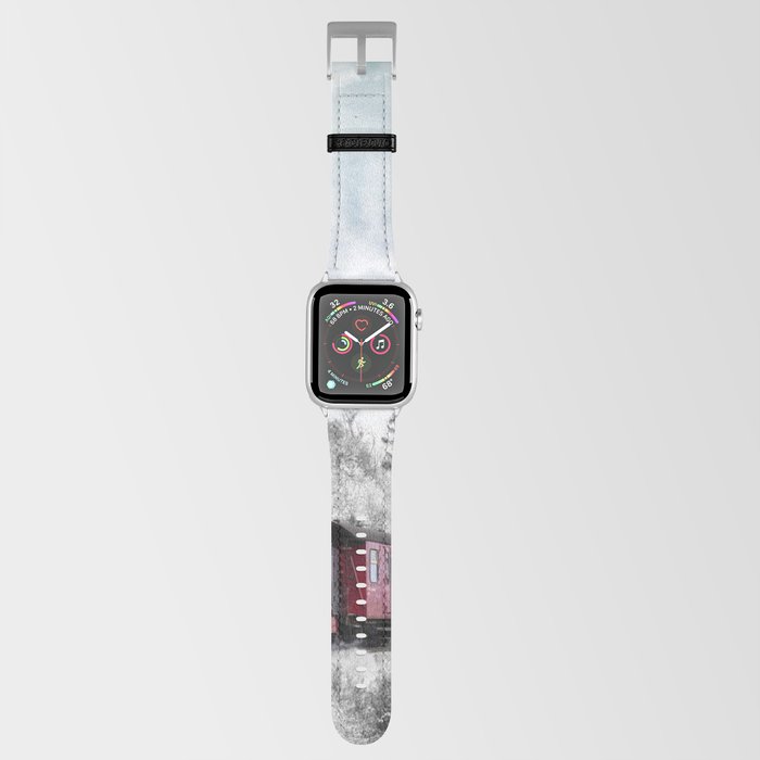 Vintage train,snow,winter art Apple Watch Band