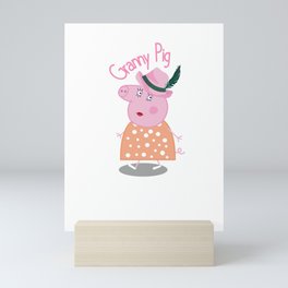 Granny Pig,Grandma Pig tee,Gift for Grandmother Mini Art Print