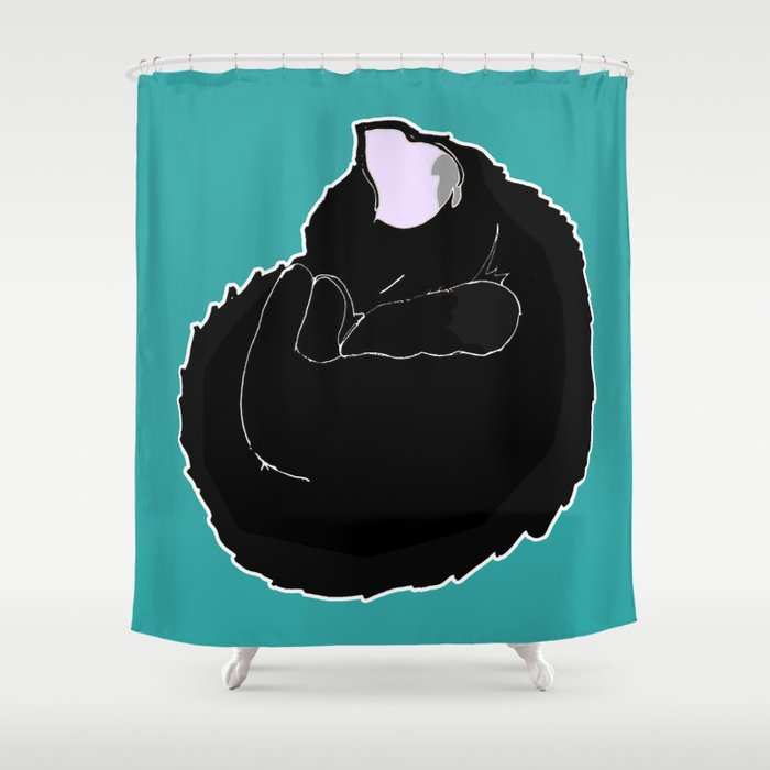 Kitty Kitty Black Shower Curtain