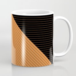 Elegant Pinstripes and Triangles Black Orange Mug