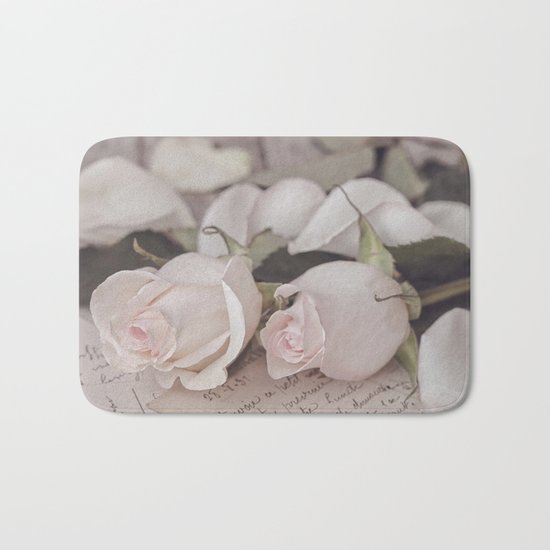 Pink Rose nostalgic Still Life Bath Mat