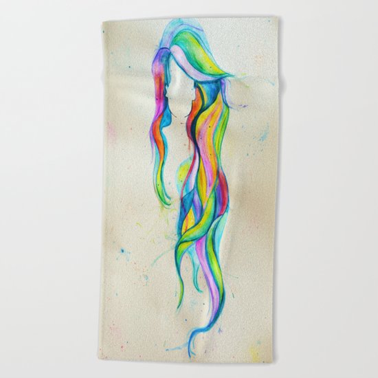 Shades of Me, Hair Series Beach Towel