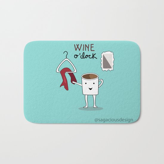 Wine O'clock Bath Mat