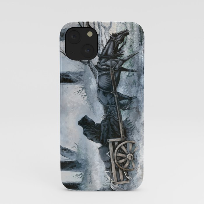 Grim Reaper with Horse in the Woods iPhone Case