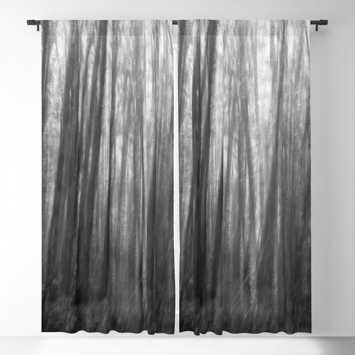 Creepy Trees Black And White Blackout Curtain By Frozenlakemp
