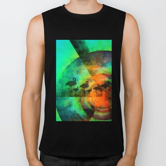 Flamingo Keep Walking Biker Tank
