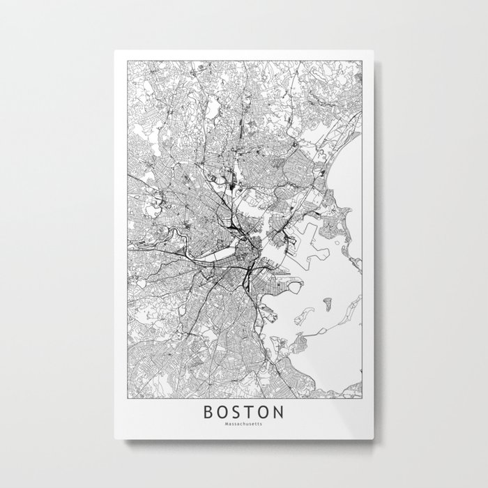 Boston Map Metal Print