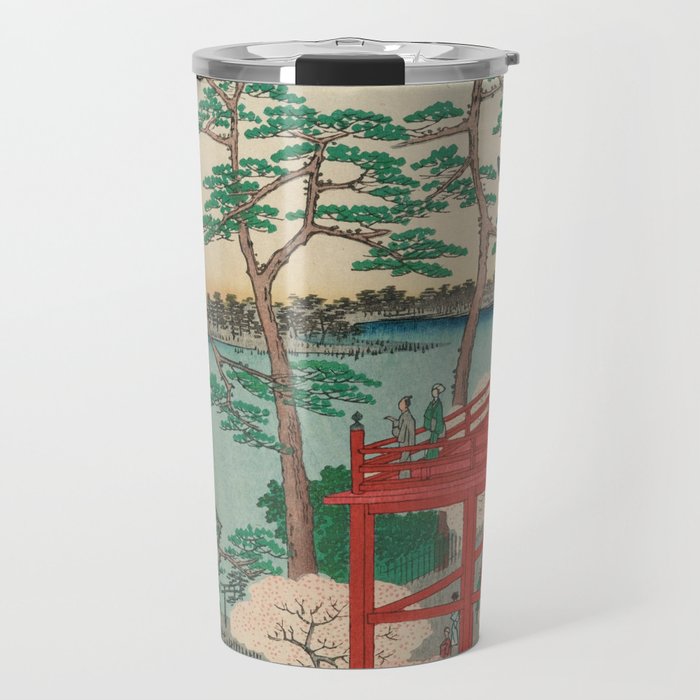 Spring Blossoms and Pond Ukiyo-e Japanese Art Travel Mug
