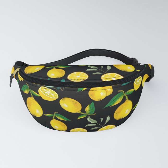 Summer citrus Sicilian style lemon fruit pattern Fanny Pack by mm art Society6