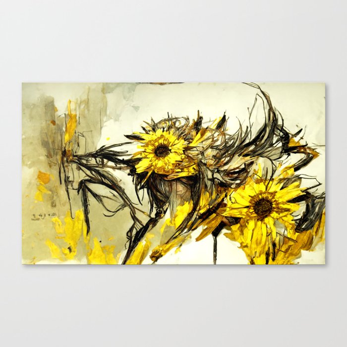 Sunflower Force - Beauty in the Detail (Abstract Art Take Three) Canvas Print