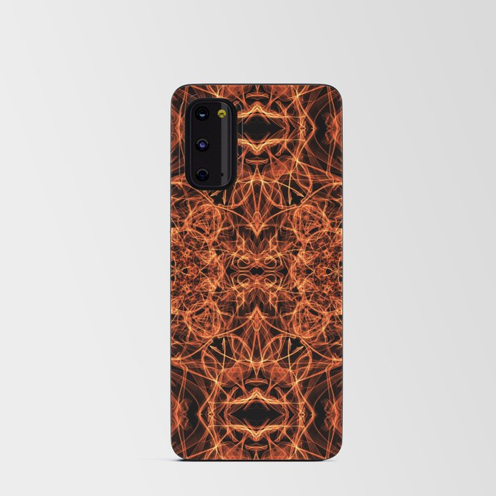 Liquid Light Series 35 ~ Orange Abstract Fractal Pattern Android Card Case