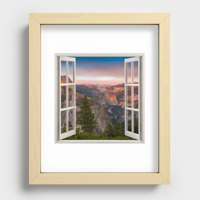 Hills through the window 2 Recessed Framed Print