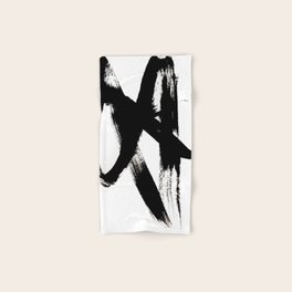 Brushstroke 2 - simple black and white Hand & Bath Towel