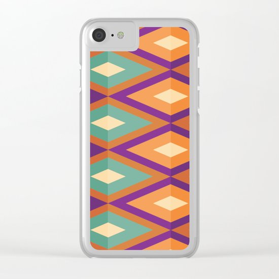 Pattern orange green Clear iPhone Case