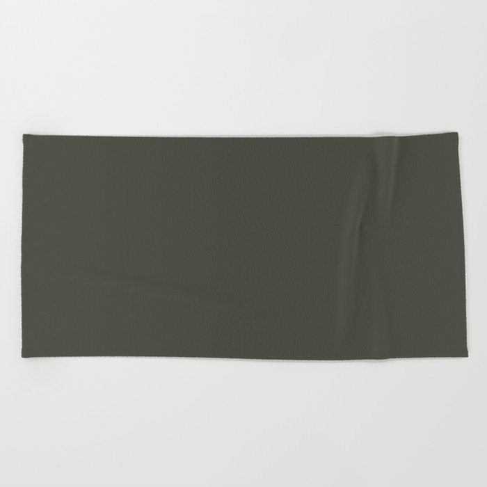 Best Seller Dark Hunter Green Solid Color Pairs With Sherwin Williams Ripe Olive Sw 6209 Beach Towel By Simplysolids Society6