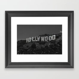 HOLLYWOOD SIGN | digital collage artwork | glitter shine | sparkle art | California | Los Angeles  Framed Art Print