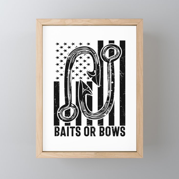 Baits Or Bows Funny Fishing Framed Mini Art Print