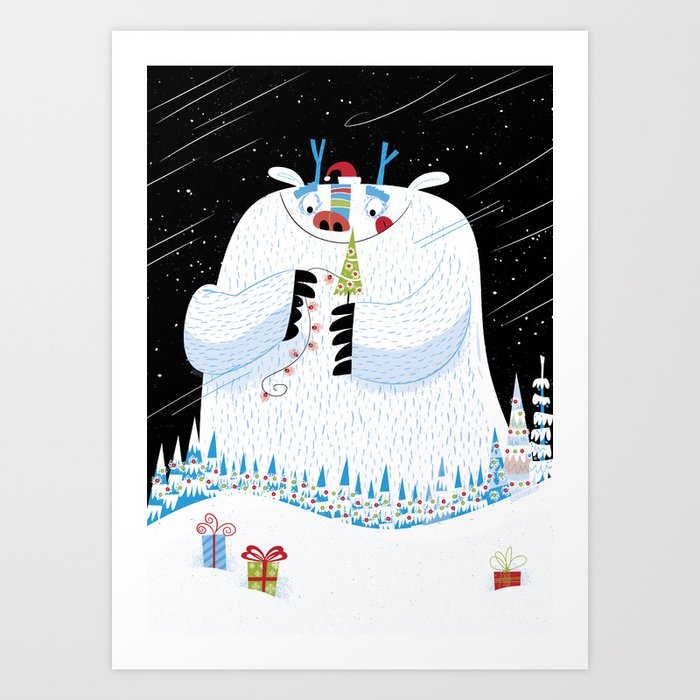 George, the Christmas Yeti Art Print