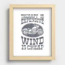 Therapy Is Expensive Biker Motorbike Presents Motorcycle Gift Recessed Framed Print