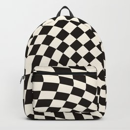 Black&White Checker Backpack | Acrylic, Warpchecker, Typography, Digital, Warped, Ink, Vector, Black and White, Checker, Black And White 