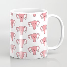 Patterned Happy Uterus in White Coffee Mug