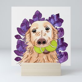 Golden Retriever Purple Nature Mini Art Print