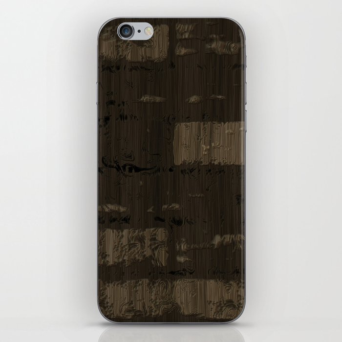 Brown engraved wood board iPhone Skin