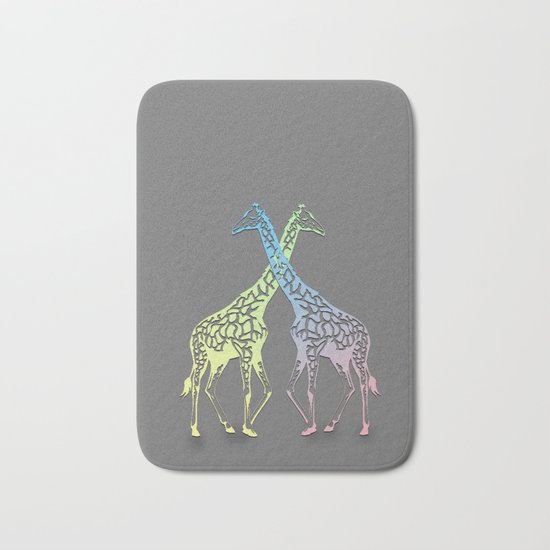 giraffe love Bath Mat
