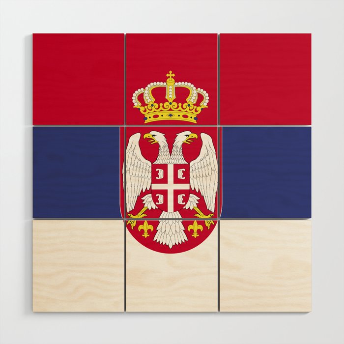 Serbia flag emblem Wood Wall Art