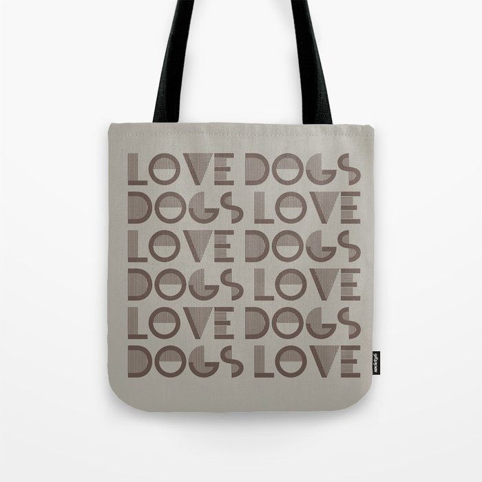 Love Dogs - Pussywillow gray neutral colors modern abstract illustration  Tote Bag