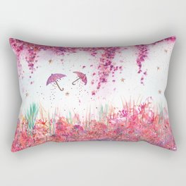 Umbrellas watercolor Painting Rectangular Pillow