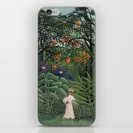 Woman Walking in an Exotic Forest iPhone Skin
