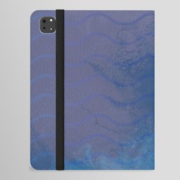 Blue Ombre Wavy Abstract Pattern iPad Folio Case