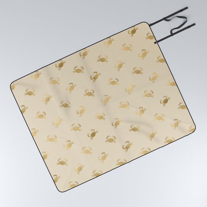 Little Golden Crab Pattern Picnic Blanket