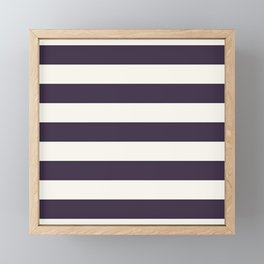 summer beach coastal nautical french fashion navy blue stripes Framed Mini Art Print