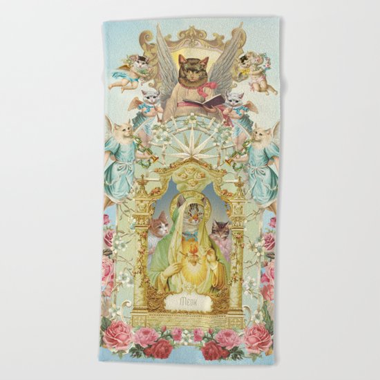 Holy cats! Beach Towel