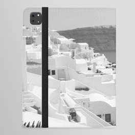 Santorini Oia Bliss Black & White #1 #wall #decor #art #society6 iPad Folio Case