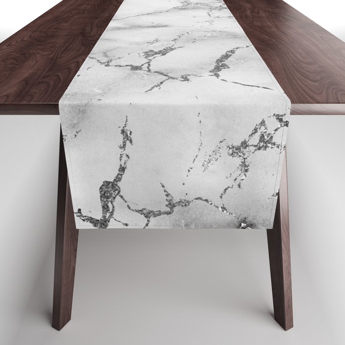 Silver Marble 02 Table Runner