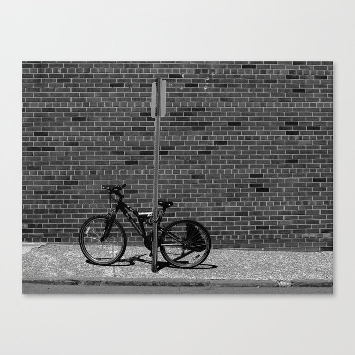 Hackensack, NJ - Bricks and Bicycle BW 2018 Canvas Print